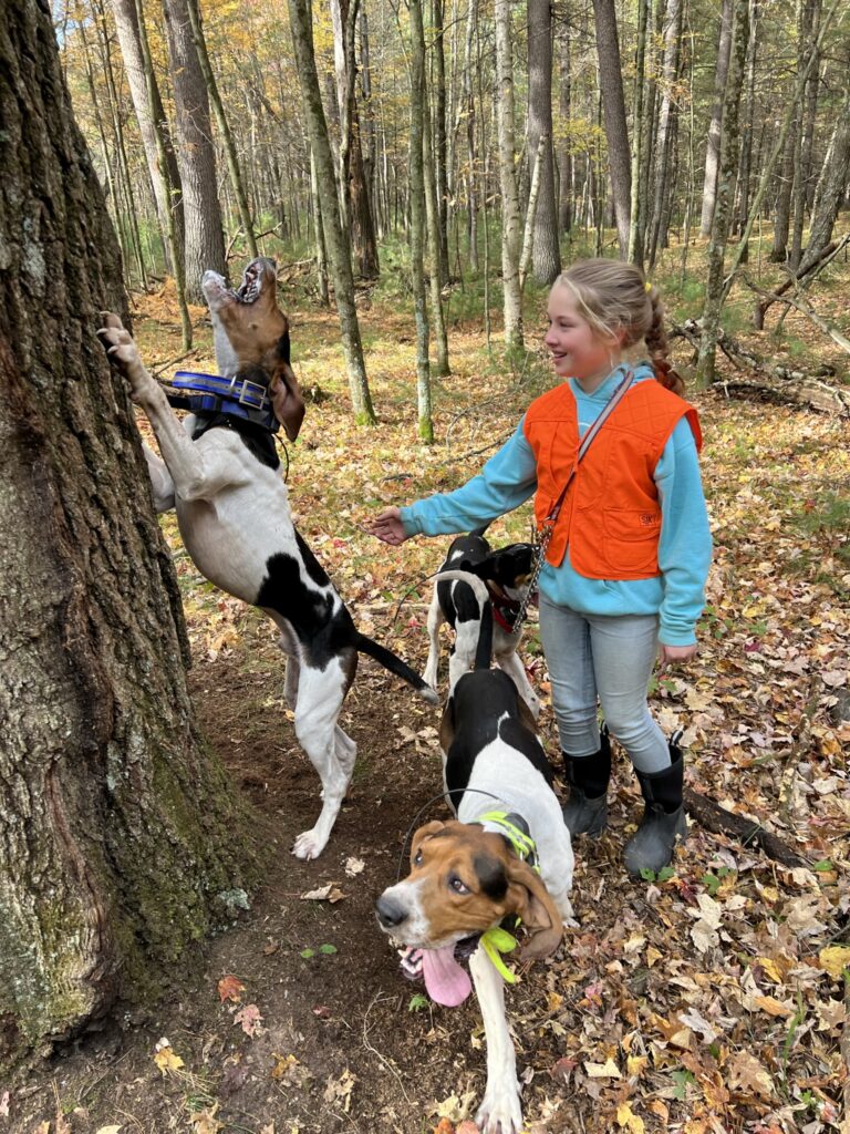 March 2023 | Scott Dulon | Just a girl and her hound! | This is probably one of the worlds most passionate hound hunters and she’s only 11. It’s my daughter Hartley . She knows more about what the dogs are doing and I do sometimes